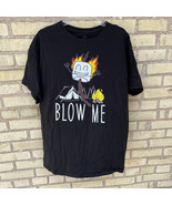 Camping Marshmellow Blow Me Men&#39;s XL Black Cotton T-Shirt - £15.46 GBP