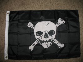 2x3 Jolly Roger Pirate Skull &amp; Cross Bones SuperPoly Flag 2&#39;x3&#39; Banner 150D - £4.69 GBP