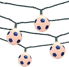 Plug In Soccer Ball Light String - Futbol Party Lights Set Novelty Decoration - £15.97 GBP