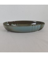 Frankoma Pottery Woodland Moss Blue Brown Oriental Serving Bowl 205 Oval... - £29.12 GBP