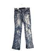 Vtg 90s Y2K Revolt Bleach Acid Wash Stretch Bootcut Jeans Sz 11/12 30x32... - $372.80 MXN