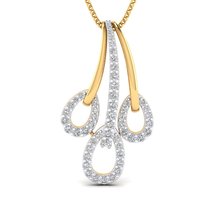 SwaraEcom 14K Yellow Gold Plated Round Cubic Zirconia Fashion Jewelry Pendant fo - £39.30 GBP