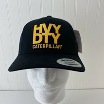 CAT Diesel Black Trucker Mesh Snapback Hat Yellow Vinyl HVY DTY Logo Hea... - £12.58 GBP