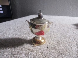 Vintage Tea Pot Christmas Tree Blown Glass Ornament 2.5&#39;&#39; Germany - £17.13 GBP