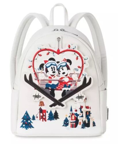 Disney Minnie and Mickey Mouse Holiday Ski Lift Mini Backpack - £119.89 GBP