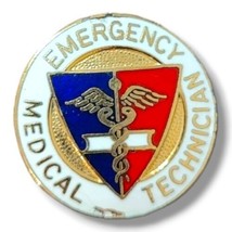 Vintage Emergency Medical Technician Emblem EMT Badge Pin Button  - $11.99