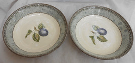 2 Johnson Bros Manorwood Coupe Soup Cereal Bowls 7 3/8 &quot; England Fruit Plum - £14.18 GBP