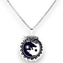 Wolf Yin Yang Necklace Stainless Steel Skoll Hati Jormungandr Viking Pendant - £15.97 GBP