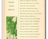 On the Sea Shore Palm Beach Poem By Vernon Smith Palm Beach CA UNP Postc... - $20.74