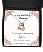 To my Fiancee, when you smile, I smile - Love Dancing Necklace. Model 64037  - £31.65 GBP