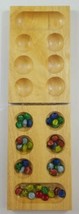 Mancala Folding Wooden Game 43 pieces EUC  - $18.69