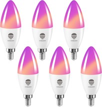 E12 Smart Light Bulbs 60W Equivalent, 600Lm 6W Wifi Candle Candelabra E1... - $51.99