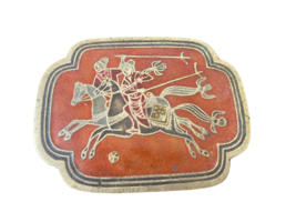 Vintage Samauri Japanese Warrior Asian Horse Trinket Box Brass Red Oriental - $354.15 MXN