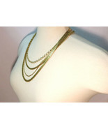 Gold Plated 4 Layered Multi Strand Chain Necklace - $88.53