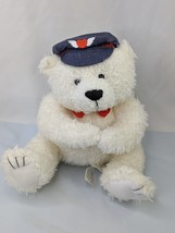 White Bear Plush Messenger of Love Hat Sits 8 Inch Stuffed Animal Toy - $10.95