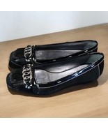 Cole Haan fringe suede Black patent leather flats Women’s Size 7.5 - $49.49