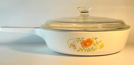 Vintage Corning Ware Range topper Skillet in Wild Flower Pattern with Lid - £29.06 GBP