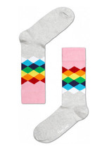 Happy Socks Unisex Combed Cotton Crew Faded Dots in Medium Grey - $12.00