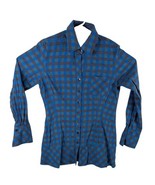 Finley Womens Western Shirt Plaid Button Down Collar Size Large Ruffle B... - $1,410.71 MXN