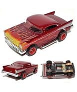 Wow SRT Bulldog HO&#39;xtras Slot Car Custom &#39;57 Chevy Bel Air Flamed AFX Fa... - $825.30 MXN