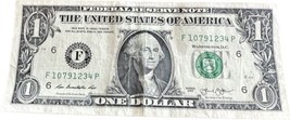$1 ONE DOLLAR BILL Forward Run of 4 &quot;1234&quot; Triple 3 of kind Fancy Serial Number - £4.69 GBP