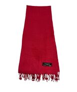 Charming Charlie Red 100% Wool Scarf Fringe Winter Wrap 60x12 - $17.10