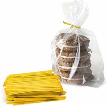 24000 Twist Ties 4 Inch Paper Yellow For Party Cello Candy Bags Cake Pops - £115.26 GBP