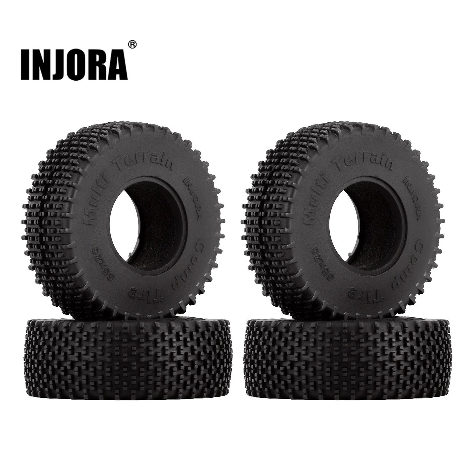 INJORA Comp Pins Multi Terrains 1.0 Wheel Tires 55*20mm for 1/18 1/24 RC... - $22.38