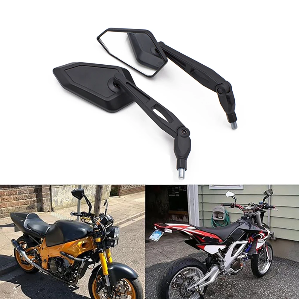 2Pcs Universial 8mm 10mm Motorcycle Rearview Mirror Scooter E-Bike Rear View - £31.41 GBP