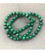 6mm Natural Malachite Round Beads, 1 15in Strand, stone, green, genuine - £13.47 GBP