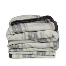 Gray PlaidTwin/Full Reversible Faux Fur Blanket Ultra Soft Fleece - £60.92 GBP