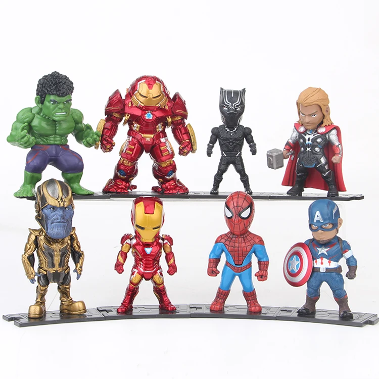 8pcs/set Marvel Avengers Thor Thanos Ironman Hulkbuster Spiderman Captain - £18.27 GBP