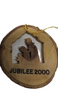 Jubilee 2000 Christmas Ornament Collectible Wood Carving  Nativity scene - $13.86