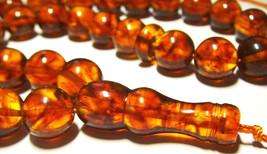 Islamic 33 Prayer beads Natural Baltic Amber pressed tasbih misbaha 27gr. B627 - £58.66 GBP