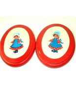Vintage Country Girl Hand Painted Wood Plaques Red Farmhouse decor - £15.52 GBP