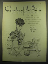 1949 Charles of the Ritz Face Powder Ad - fashions a formula - $18.49