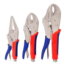 3-Piece Locking Pliers Set, 10-Inch Curved Jaw, 7-Inch Curved Jaw And  - $37.99