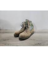 MondoPT Mens Leather Boots Sz 13 Sage Green Steel Toe Vibram Soles ASTMF... - £50.38 GBP