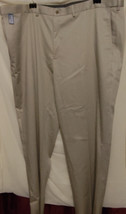 Haggar Mens Premium No-Iron Tan/Brown Khaki Classic-Fit Pants~44x32 - £19.00 GBP