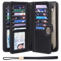 Women PU Leather Long Wallet Vintage Coin Purses Large Capacity Cellphone Clutch - £79.36 GBP