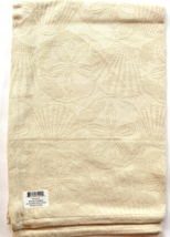 Jacquard Cotton Ecru Cream Kitchen Towel Seashell & Sand Dollar - Split P - $12.00
