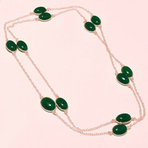 Green Onyx Gemstone Handmade Christmas Gift Necklace Jewelry 36&quot; SA 3678 - £6.10 GBP