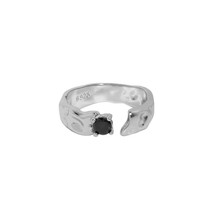 925 Sterling Silver Korean Simple Designer Concave Convex Micro Zircon Texture O - £19.41 GBP