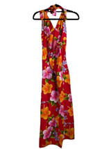 Vtg Original by Beverly Red Floral Hilo Hawaiian Hibiscus Floral Dress Red Maxi  - £59.13 GBP