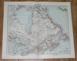 1912 Map Of Eastern Canada Ontario Quebec Labrador Hudson Bay Newfoundland - $27.47