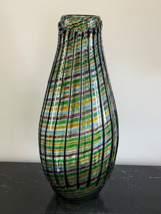 Vintage Michael Egan Studio Art Glass 13.5&quot; Tall Signed Hand Blown Glass Vase - $249.00