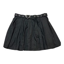 Hot Topic Skirt Womens XL Black Pleated Mini Grommet Belt Goth Grunge Pu... - $27.39