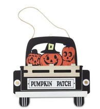 &quot;Pumpkin Patch&quot; Black Pickup Truck Halloween Décor  Sign, New! - £9.34 GBP