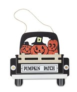 &quot;Pumpkin Patch&quot; Black Pickup Truck Halloween Décor  Sign, New! - £9.47 GBP