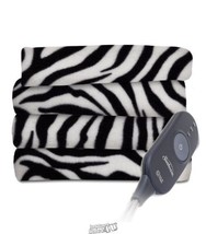 Sunbeam Fleece Electric Heated Throw Blanket Zebra - £30.26 GBP